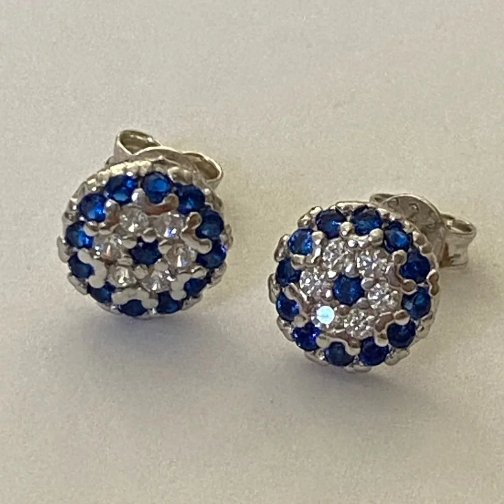 🧿 925 Silver evileye earrings stunning blue evil eye eyes post posts stud studs